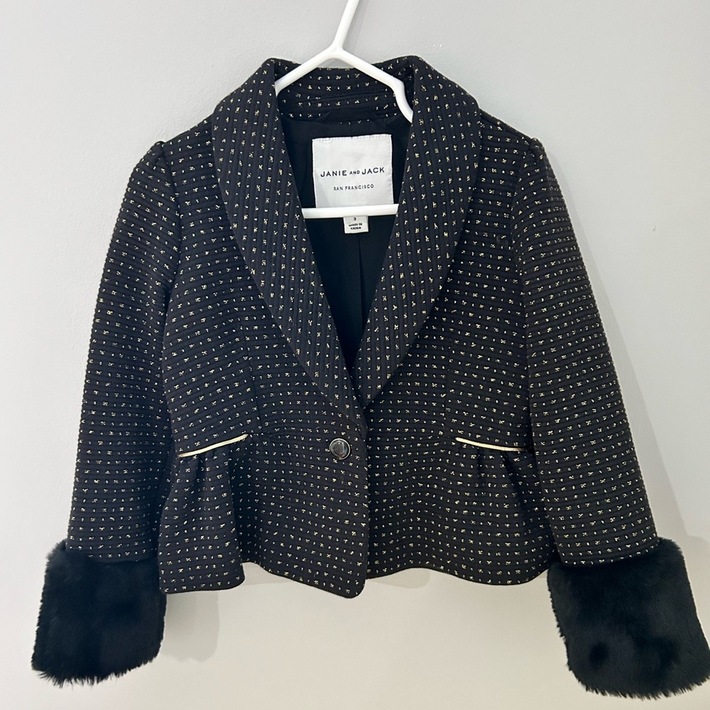 Janie & Jack Dot Jacquard Blazer
